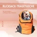 Rucksack-Tragetasche für Hunde & Katzen bis 8  kg – Verstellbare Gurte & Hüftgurt – 36×44×22 cm