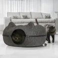 Katzentunnel Katzenhöhle mit Ohren&Schwanz aus Filz, 3-in-1 Katzenbett