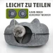 Katzentunnel Katzenhöhle mit Ohren&Schwanz aus Filz, 3-in-1 Katzenbett