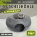 Katzentunnel Katzenhöhle mit Ohren&Schwanz aus Filz, 3-in-1 Katzenbett
