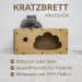 Katzenhöhle mit Kratzbrett – 2-in-1 Katzenhaus & Kratzmöbel – stabil – aus Holz & Wellpappe – 59,5 × 29,5 × 29 cm