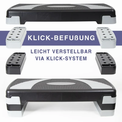 Steppbrett Stepper Höhenverstellbar 3-Stufen Fitnesstrainer Aerobic Stepboard