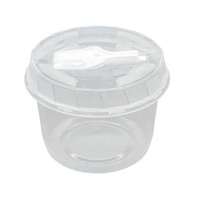 Feinkostbecher 50St Einweg-Party-Smoothie-Dessert-Plastikbecher mit Deckel u. Löffel l in 3 Varianten