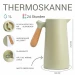 Thermos 1 L Isolierkanne Thermoskanne Glaskolbe Olive Holzgriff 1-Click Öffnung