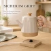 Elektrischer Wasserkocher aus Keramik, 1,2 Liter, abnehmbarer Deckel, Oak