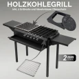 KVOTA PROFI Holzkohlegrill Mangal 2 mm Stahl, 2 Grillroste,Ofenaufsatz
