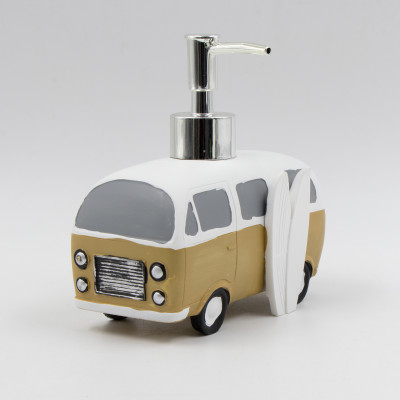 3-tlg. Badezimmer-Accessoires-Set "Malibu“ Seifenspender, Becher,Handbemahlt