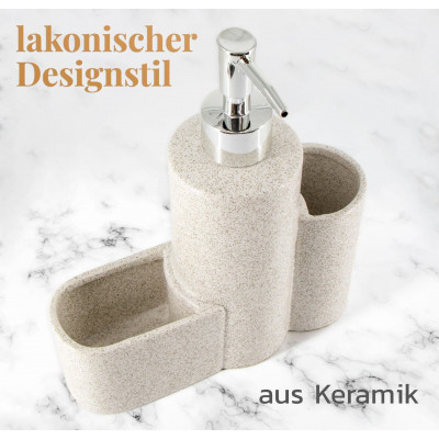 Waschmittel Spender 200 ml mit Halterung für Schwamm und Bürste Küchen Organizer