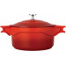 Topf mit Deckel 7,5 L, ⌀28cm Aluguss mit Antihaftbeschichtung rot abnehmbare Griffaufsätze Kasan Kasserolle Kochtopf Induktion