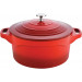 Topf mit Deckel 7,5 L, ⌀28cm Aluguss mit Antihaftbeschichtung rot abnehmbare Griffaufsätze Kasan Kasserolle Kochtopf Induktion