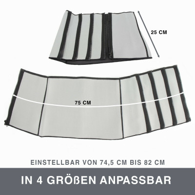 Bauchweggürtel aus Neopren mit Sauna-Effekt Bauchgürtel mit 4 Reißverschlusse