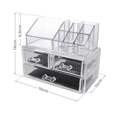 Make-Up Aufbewahrungsbox Organizer Acryl Kunststoff 16x19x12 cm