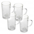 Glasbecher Trinkglas Design „Berg“ 4-er Set Gläser konkaver gewölbter Boden Geschenkidee