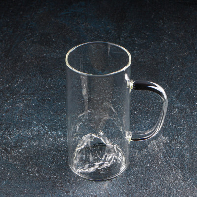 Glasbecher Trinkglas Design „Berg“ 4-er Set Gläser konkaver gewölbter Boden Geschenkidee