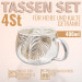 Glasbecher Trinkglas 400ml Design „Tropic“ 4-er Set bauchige Gläser stillvoll Transparent-Goldfarbe