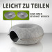 Katzentunnel Katzenhöhle Katzenbett Spielhöhle Grau 50x50x20cm aus Filz, rund
