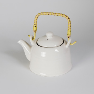 Teebereiter mit Sieb Keramik Teekanne Weiß 600ml