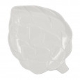 Servierplatte Servier Teller 'Artischocken' aus Keramik, flach, weiß, 20 x 17 cm