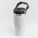 Thermobecher mit abnehmbarem Strohhalm und Tragegriff, 500 ml, Doppelwandiger Edelstahl-Thermobecher, vakuumisolierter Tasse