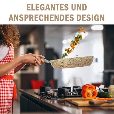 Bratpfanne aus hochwertigem Aluminiumguss mit Granitbeschichtung Induktion