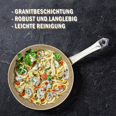 Bratpfanne aus hochwertigem Aluminiumguss mit Granitbeschichtung Induktion