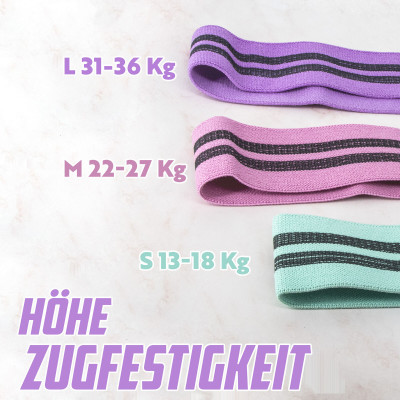 Fitnessbänder 3er Set Expander Sportband Gymnastikband Widerstandsschlaufenband