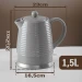 Elektrischer Wasserkocher aus Keramik, 1,5 Liter, abnehmbarer Deckel, Grau- Modernes Stylisches Design Grand,
